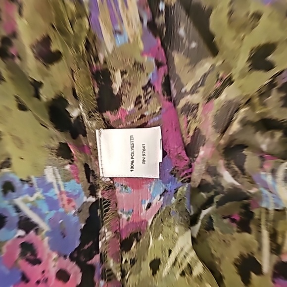 J. Jill Size Small Abstract Floral Sheer Button Down Shirt Colorful Blouse Top M - Picture 8 of 9